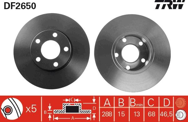 TRW DF2650 - Jarrulevy inparts.fi