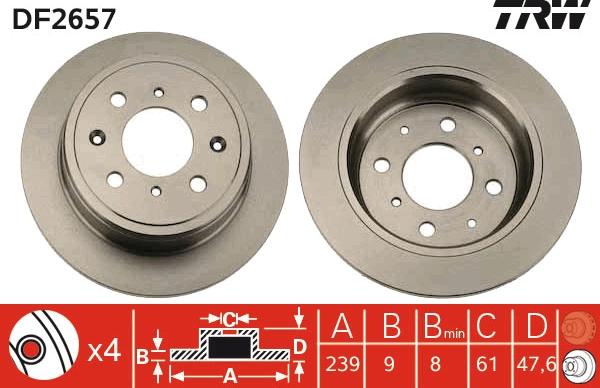 TRW DF2657 - Jarrulevy inparts.fi