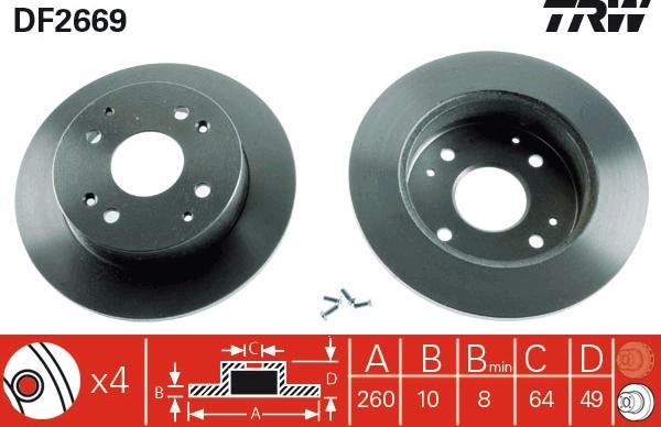 TRW DF2669 - Jarrulevy inparts.fi