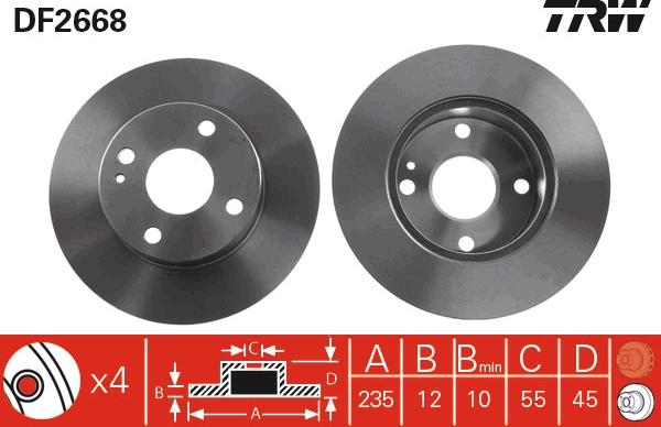 TRW DF2668 - Jarrulevy inparts.fi