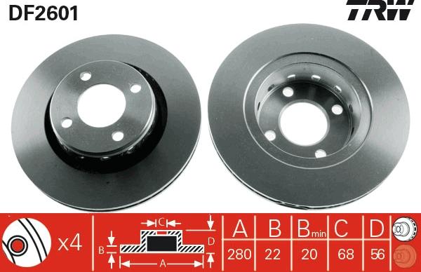 TRW DF2601 - Jarrulevy inparts.fi