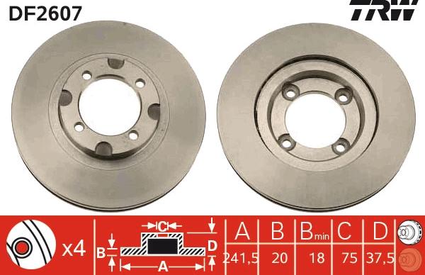 TRW DF2607 - Jarrulevy inparts.fi