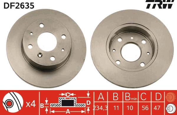 TRW DF2635 - Jarrulevy inparts.fi