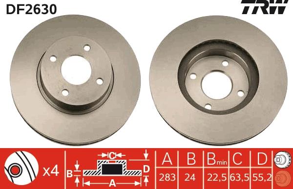 TRW DF2630 - Jarrulevy inparts.fi