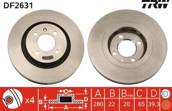 TRW DF2631 - Jarrulevy inparts.fi