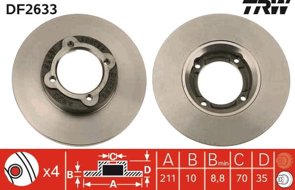 TRW DF2633 - Jarrulevy inparts.fi