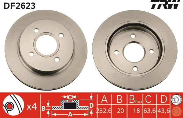 TRW DF2623 - Jarrulevy inparts.fi