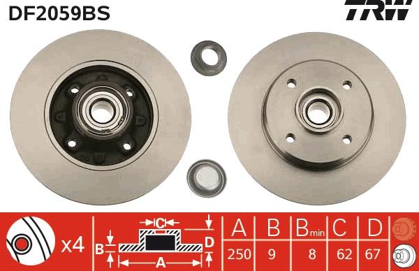 TRW DF2059BS - Jarrulevy inparts.fi