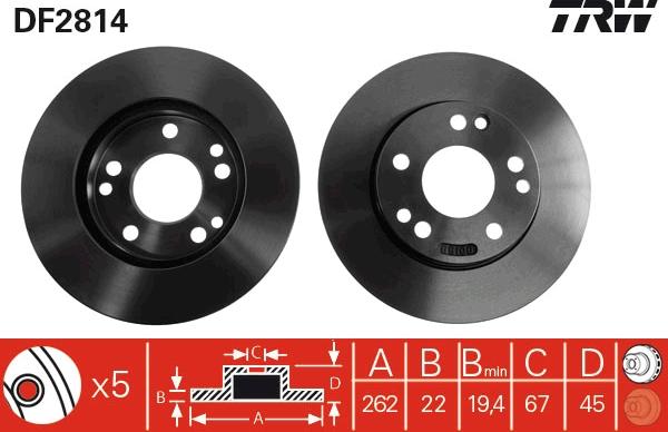 TRW DF2814 - Jarrulevy inparts.fi