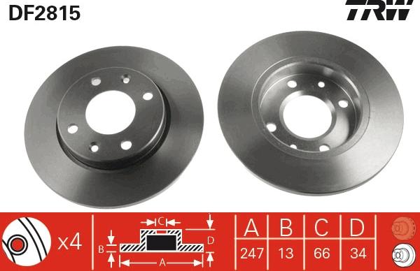 TRW DF2815 - Jarrulevy inparts.fi