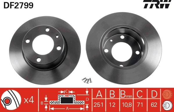 TRW DF2799 - Jarrulevy inparts.fi