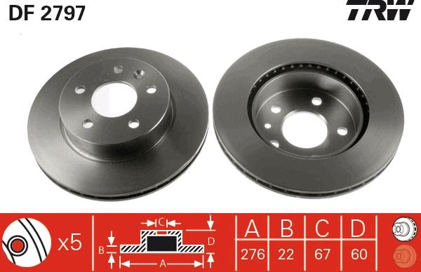 TRW DF2797 - Jarrulevy inparts.fi