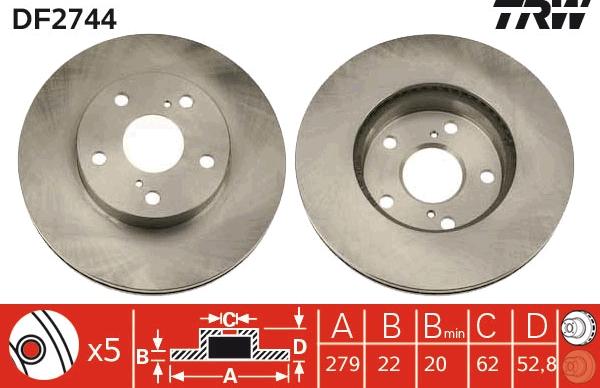 TRW DF2744 - Jarrulevy inparts.fi