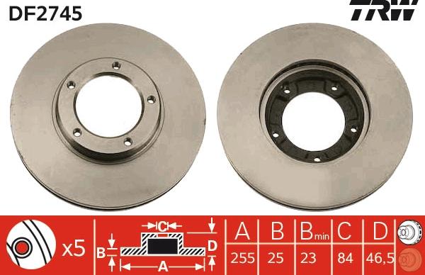 TRW DF2745 - Jarrulevy inparts.fi