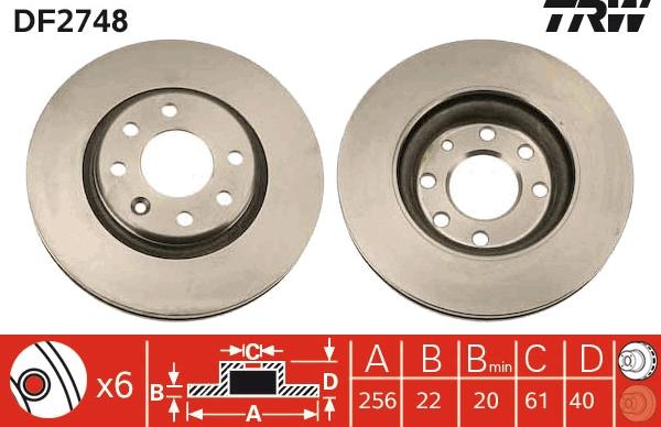 TRW DF2748 - Jarrulevy inparts.fi