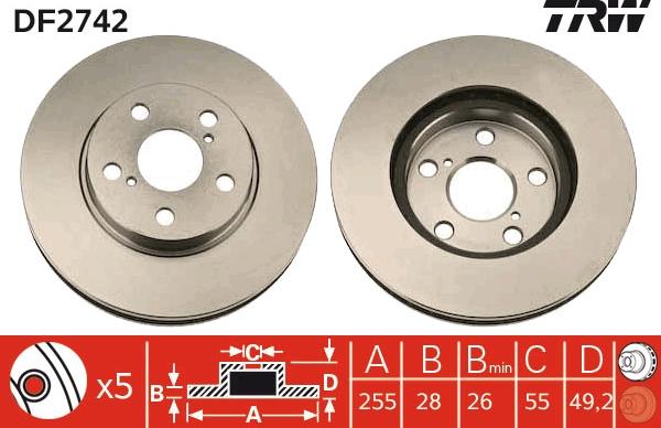 TRW DF2742 - Jarrulevy inparts.fi