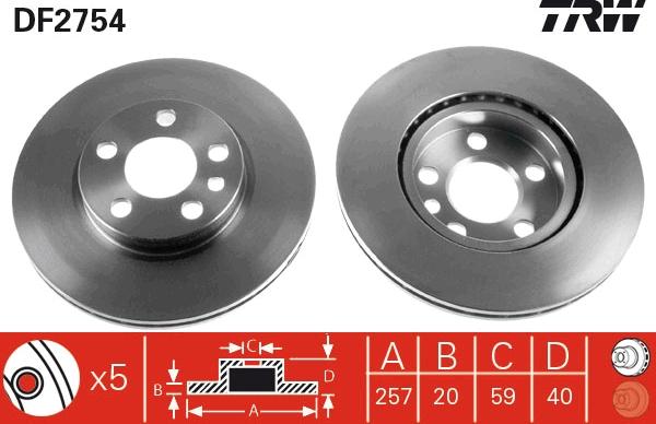 TRW DF2754 - Jarrulevy inparts.fi