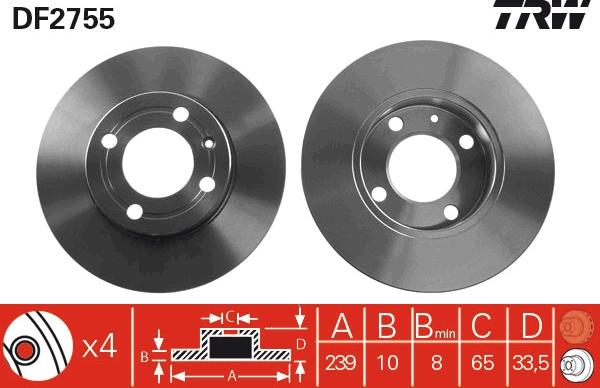 TRW DF2755 - Jarrulevy inparts.fi