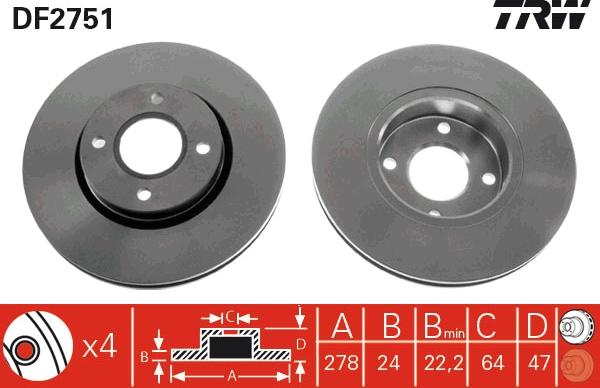 TRW DF2751 - Jarrulevy inparts.fi