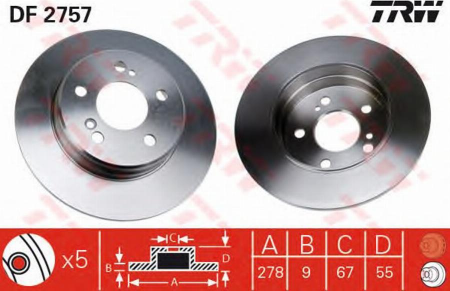 TRW DF2757BP - Jarrulevy inparts.fi