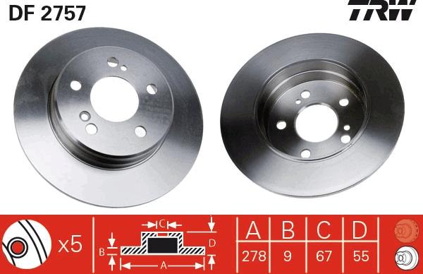 TRW DF2757 - Jarrulevy inparts.fi