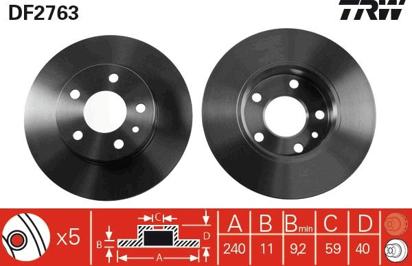 TRW DF2763 - Jarrulevy inparts.fi