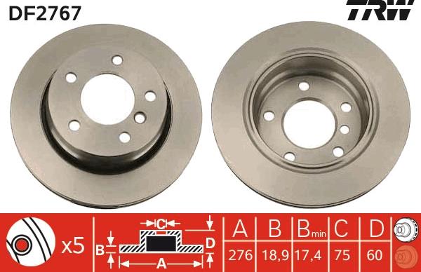 TRW DF2767 - Jarrulevy inparts.fi