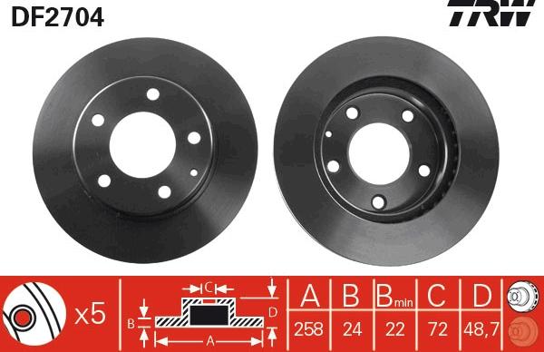 TRW DF2704 - Jarrulevy inparts.fi