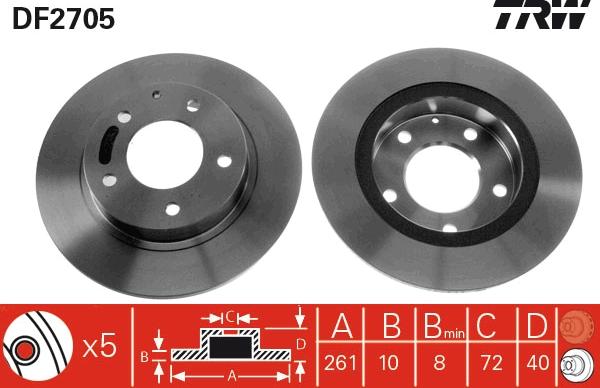 TRW DF2705 - Jarrulevy inparts.fi