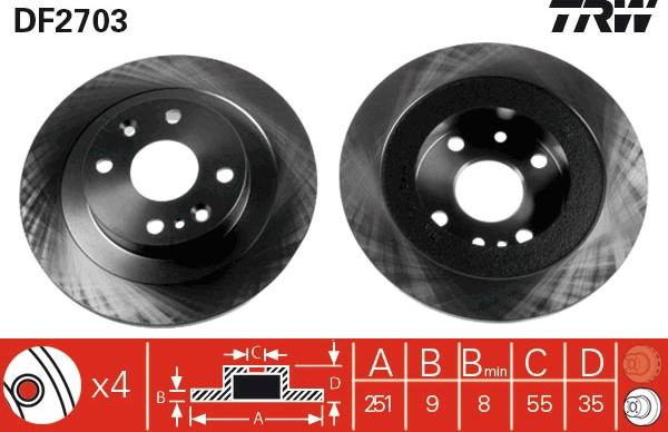 TRW DF2703 - Jarrulevy inparts.fi