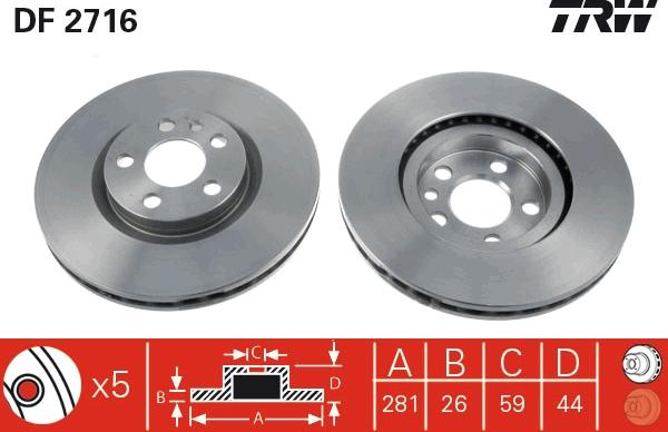 TRW DF2716 - Jarrulevy inparts.fi