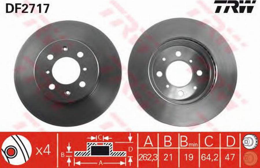 TRW DF2717BP - Jarrulevy inparts.fi