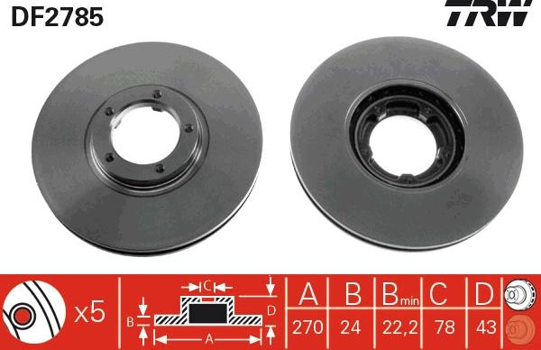 TRW DF2785 - Jarrulevy inparts.fi