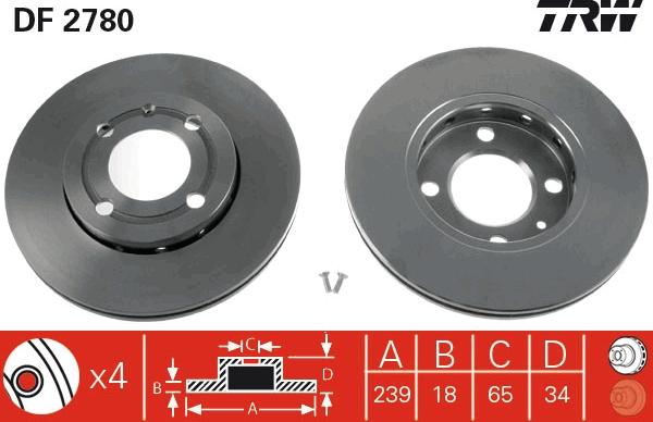 TRW DF2780 - Jarrulevy inparts.fi