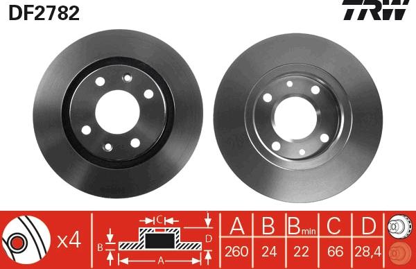 TRW DF2782 - Jarrulevy inparts.fi