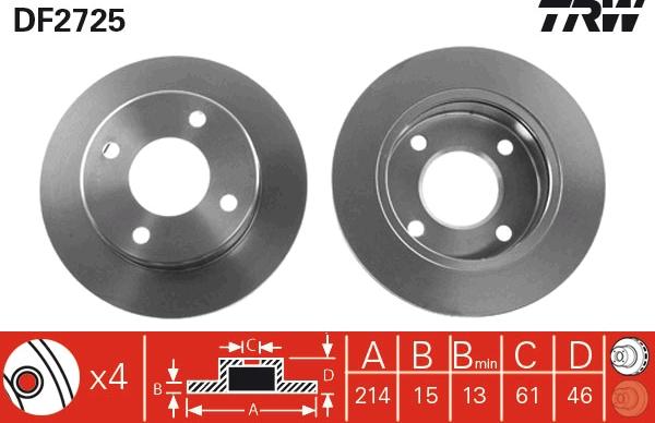 TRW DF2725 - Jarrulevy inparts.fi