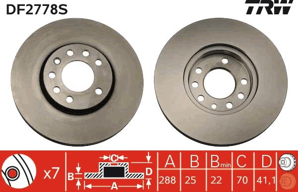 TRW DF2778S - Jarrulevy inparts.fi