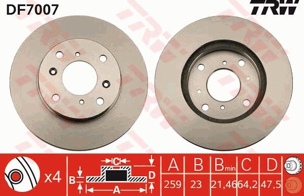 TRW DF7007 - Jarrulevy inparts.fi