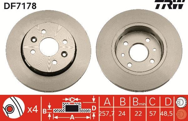 TRW DF7178 - Jarrulevy inparts.fi