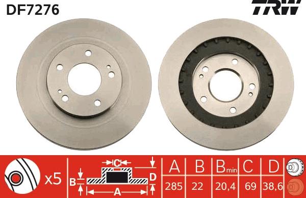 TRW DF7276 - Jarrulevy inparts.fi