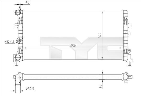 TYC 737-0064-R - Jäähdytin,moottorin jäähdytys inparts.fi