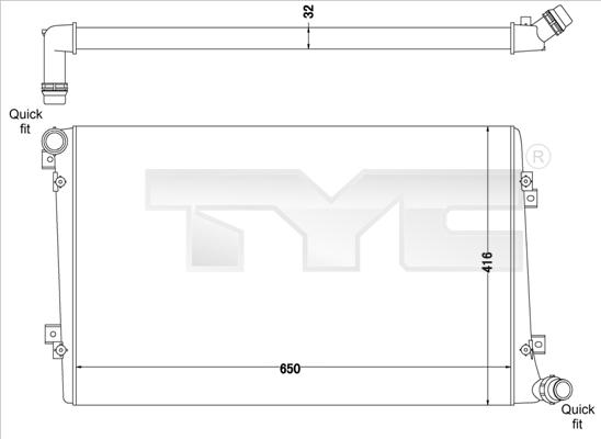 TYC 737-0063-R - Jäähdytin,moottorin jäähdytys inparts.fi