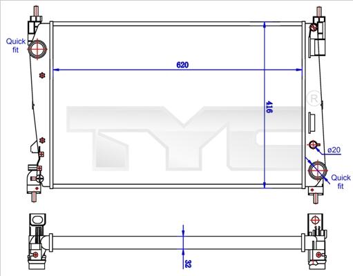 TYC 725-0042-R - Jäähdytin,moottorin jäähdytys inparts.fi