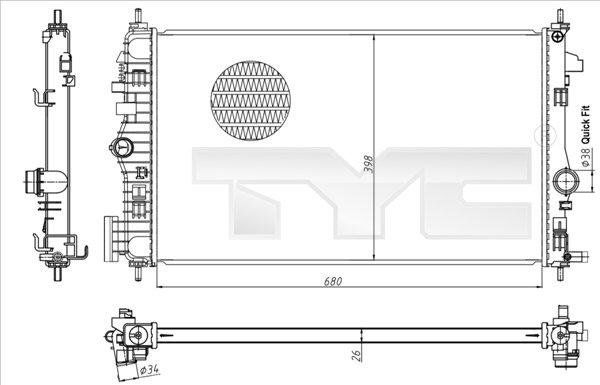 TYC 725-0047 - Jäähdytin,moottorin jäähdytys inparts.fi