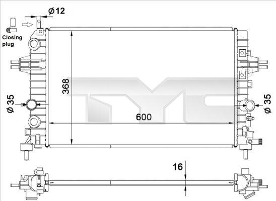 TYC 725-0036 - Jäähdytin,moottorin jäähdytys inparts.fi