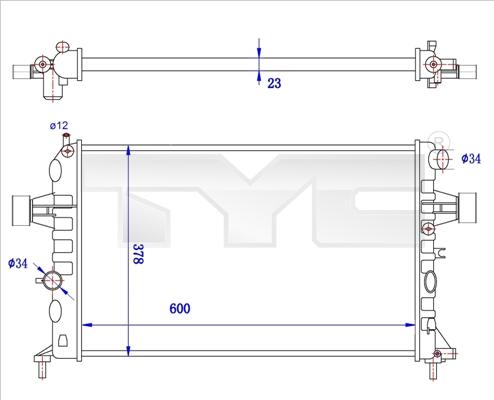 TYC 725-0038-R - Jäähdytin,moottorin jäähdytys inparts.fi