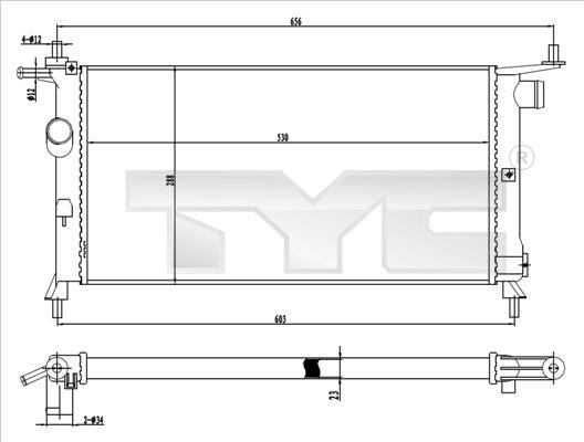 TYC 725-0020 - Jäähdytin,moottorin jäähdytys inparts.fi