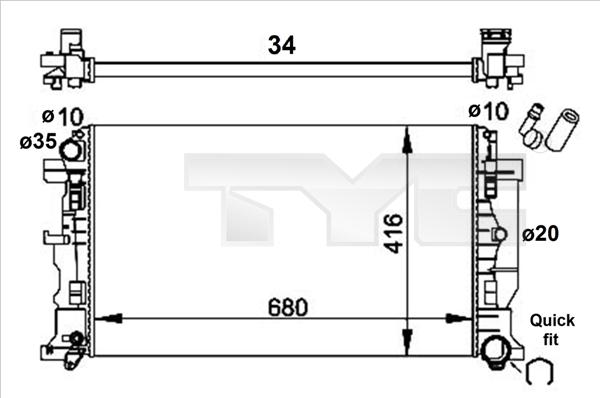 TYC 721-0014-R - Jäähdytin,moottorin jäähdytys inparts.fi