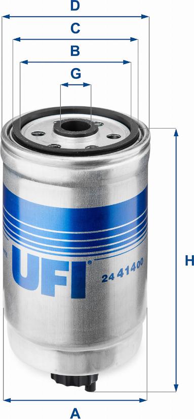 UFI 24.414.00 - Polttoainesuodatin inparts.fi