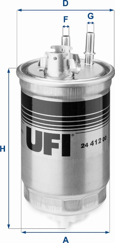 UFI 24.412.00 - Polttoainesuodatin inparts.fi